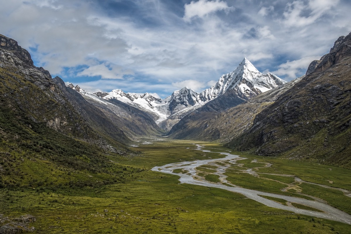 The Cordillera Blanca near Huaraz, the range crossed on the alternative to the Huayhuash circuit